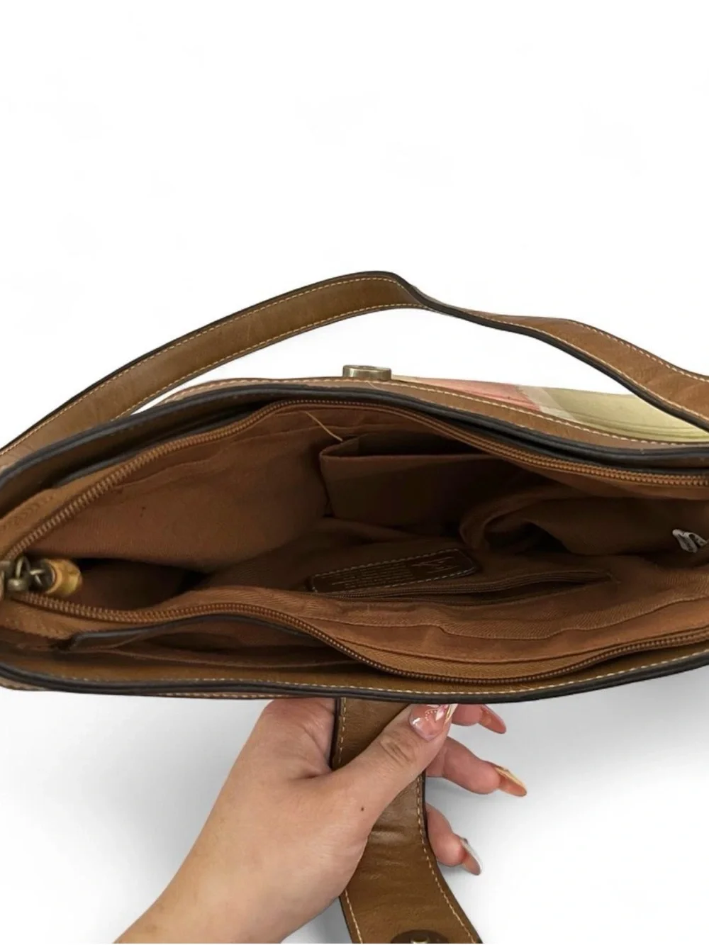 Relic Multi-Color Plaid Shoulder Bag with Brown Trim